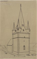Bauerbach, kath. Pfarrkirche St. Cyriakus, Bauaufnahme, perspektivische Ansicht