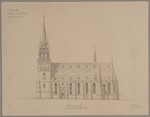Kassel, Martinskirche, Entwurf, Ansicht der Südseite