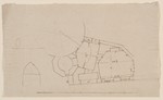 Kassel-Wilhelmshöhe, Löwenburg, Entwurf zum Bergfried und zu den drei anschließenden Räumen im Osttrakt, Grundriß
