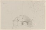 Kassel-Wilhelmshöhe, Schloß, Corps de Logis, Entwurfsskizze zur Kuppel, Aufriß und Schnitt
Aufriß und Schnitt der Kuppel,