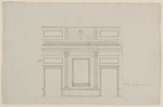 Kassel-Wilhelmshöhe, Schloß, Corps de Logis, Entwurf zur Schmalwand des großen Salons der Beletage (Raum 56), Aufriß