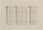 Kassel-Wilhelmshöhe, Schloß, Corps de Logis, Entwurf zu einer verglasten Trennwand im Vestibül des Erdgeschosses, Aufriß
