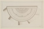 Kassel-Wilhelmshöhe, Schloß, Weißensteinflügel, Deckenentwurf für das halbrunde Kabinett im Erdgeschoß (Raum 180), Untersicht