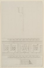 Kassel-Wilhelmshöhe, Schloß, Weißensteinflügel, Entwurf einer Stuckdekoration für den Speisesaal im Erdgeschoß, Untersicht