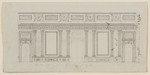 Kassel-Wilhelmshöhe, Schloß, Corps de Logis, Entwurf zur Längswand des großen Salons der Beletage (Raum 56), Aufriß