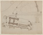 Kassel, Chattenburg, Entwurfsskizze, Lageplan (recto); kleine Skizze, nicht zur Chattenburg gehörig (verso)