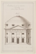 Kassel, Synagoge am Kornmarkt, Entwurf, Aufriß