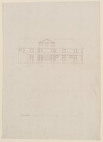 Kassel, Schloß Schönfeld, Entwurf zur Fassadengestaltung des nördlichen Wirtschaftsgebäudes, Aufriß von Süden