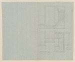 Kassel, Schloß Schönfeld, Entwurf für die Treppe im Westflügel, Grundriß und Schnitt