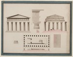 Paestum, Athena-Tempel nach P. A. Paoli, Grundriß, Aufriß und Schnitt