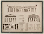 Paestum, Hera-Tempel II nach P. A. Paoli, Grundriß, Aufriß und Schnitt