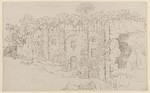 Tivoli, Skizze von drei vermauerten Arkaden mit Halbsäulengliederung, perspektivische Ansicht
