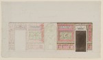 Kassel-Wilhelmshöhe, Schloß, Corps de Logis, Entwurf zur Wandabwicklung des großen Saales im Erdgeschoß, Aufriß
