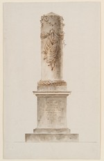 Entwurf zu einem Denkmal in Form eines Säulentorsos, Aufriß