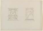 Rom, Nachzeichnung eines Altars und eines Grabaltars, Ansicht