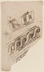 Entwurfsskizzen zu einem Treppengeländer, Detailaufriß