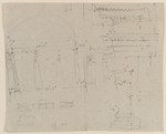Skizzen zu Säulen mit Gebälk, Aufriß (recto); Skizze zu einem Pfeiler mit Gebälk (verso)
