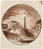 Capriccio mit dem Porto di Ripetta und dem Pantheon nach J. C. R. de Saint-Non, perspektivische Ansicht