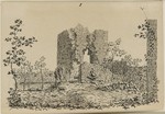 Oberstoppel, Burg Hauneck, Innenhof mit Bergfried, perspektivische Darstellung