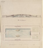 Wilhelmsthal, Schloß, Garten, Entwurf zur Menagerie, perspektivische Ansicht und Lageplan