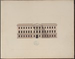 Kassel, Palais Schaumburg, erstes Vorprojekt, Entwurf zur Hauptfassade, Aufriß