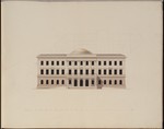 Kassel, Palais Schaumburg, drittes Vorprojekt, Entwurf zur Hauptfassade, Aufriß