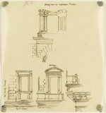 Rom, Palazzo Farnese, Skizzen von Architekturdetails, Bauaufnahme, Aufrisse