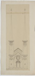 Güls, St. Servatius, Turmfassade nach J. C. von Lassaulx, Aufriß
