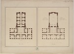 Kassel, Ständehaus, Projekt A, Entwurf zum Erdgeschoß und zum ersten Obergeschoß, Grundrisse