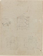 Kasssel (?), Entwurf zu einem Wohnhaus, Grundrisse und Querschnitt