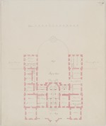 Kassel, Palais Schaumburg, viertes Projekt, Entwurf zum Erdgeschoß, Grundriß