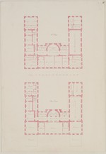 Kassel, Palais Schaumburg, viertes Projekt, Entwurf zu Beletage und zweiter Etage, Grundriß