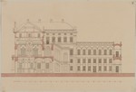 Kassel, Palais Schaumburg, fünftes Projekt, Entwurf, Längsschnitt