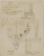Hann. Münden, St. Blasius, Taufe, Detail; weitere gotische Architekturdetails, Ansicht und Schnitt