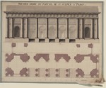 Paris, St. Sulpice, untere Säulenkolonnade der Ostfassade nach M.-J. Peyre, Grund- und Aufriß