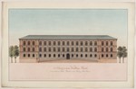 Kassel, Verwaltungsgebäude, vierte Entwurfsserie, Hauptfassade, Ansicht