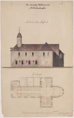 Wilhelmshausen, ehem. Zisterzienserinnenklosterkirche, Bauaufnahme und Entwurf, Grund- und Aufriß