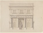 Kassel, Karlsaue, Orangerie, Umgestaltungsentwurf für die Fassade eines Pavillons, Aufriß