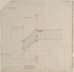 Fritzlar, ehem. Stiftskirche St. Peter, Entwurf zur Umgestaltung der Treppe zu Chor und Krypta, Aufriß