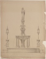 Meiningen, Entwurf für den Heinrichsbrunnen, Vorderansicht