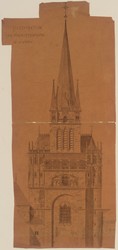 Aachen, Dom, Bauaufnahme und Entwurf, Ansicht von Westen