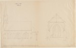 Hattendorf, Entwurf für eine Kirche, Seitenaufriß und Schnitt