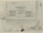 Studien zu einer Villa im palladianischen Stil, Aufriß (recto); monumentaler Zentralbau, Aufriß (verso)
