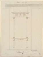 Kassel, Palais Hessenstein, Balkonzimmer, Entwurf eines Wandfelds, Aufriß (recto); verschiedene Entwurfsskizzen (verso)