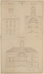 Kassel, Elisabethkirche, Bauaufnahme, Aufriß, Quer- und Längsschnitt