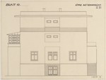 Berlin, Institutsgebäude für die Sammlungen von Franz M. Feldhaus, Entwurf für die linke Gebäudeseite, Aufriß
