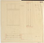 Berlin, Institutsgebäude für die Sammlungen von Franz M. Feldhaus, Entwurf für die Türen und Fenster der Balkone, Aufriß und Schnitt