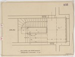 Berlin, Institutsgebäude für die Sammlungen von Franz M. Feldhaus, Entwurf für die Treppe zwischen dem Erdgeschoß und dem 1. Obergeschoß, Grundriß