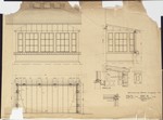 Berlin, Institutsgebäude für die Sammlungen von Franz M. Feldhaus, Rückseite, Entwurf für die Veranda, Aufriß und Schnitt