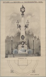Kassel, Entwurf zum Papin-Brunnen, Grundriß und Ansicht